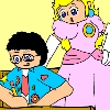 Andy and peach