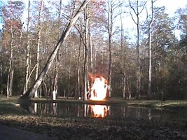 Calming Camp Fire By Lake