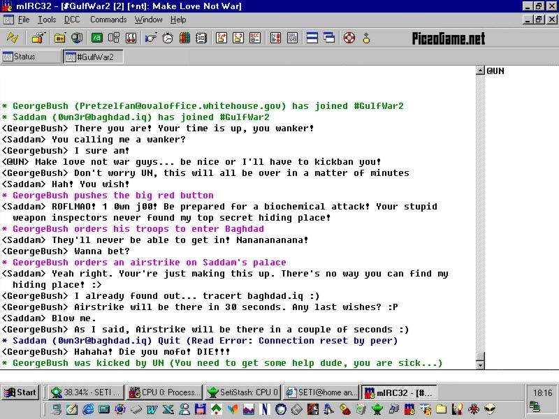 Bush Vs Saddam on IRC